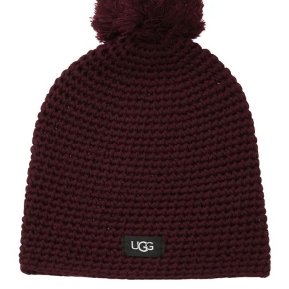 Ugg Yarn Pom Pom Knit Wool Blend Beanie New - Picture 1 of 6